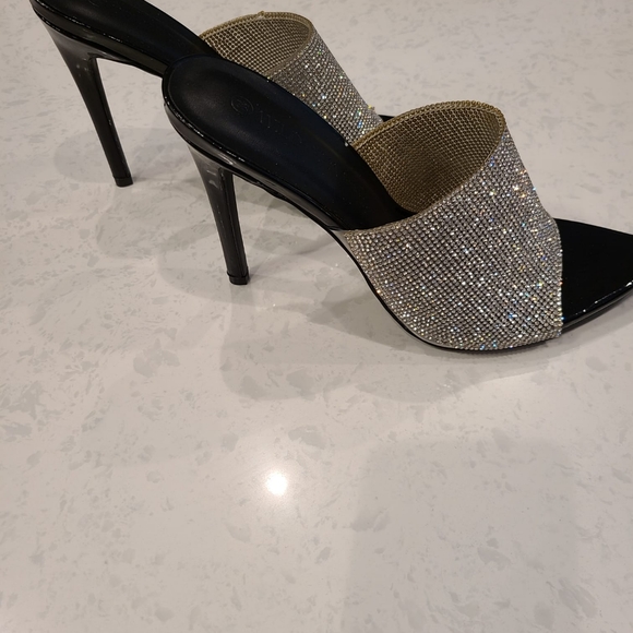 NEW black and silver heels - Picture 2 of 5